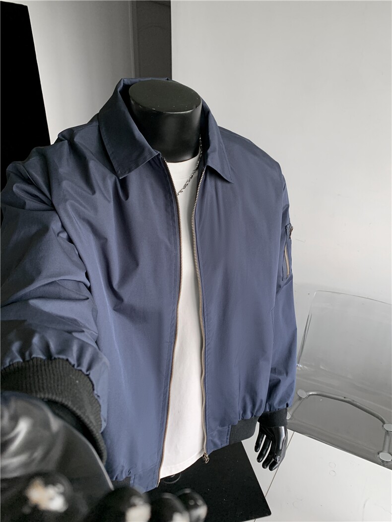 JK711-尺码M-3XL-P45-美式飞行员夹克工装外套高短款棒球服,男装夹克,星座1811B