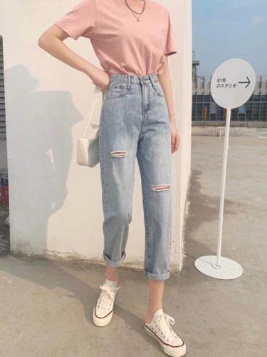 【现货】，洋气破洞牛仔裤，女装牛仔裤，零时度