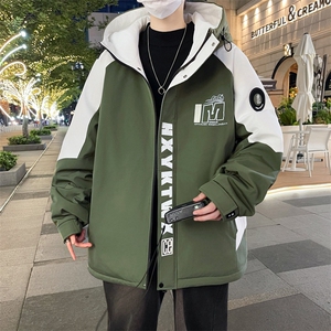 加绒加厚连帽夹克男秋冬时尚潮流加厚棉衣男外套MY1686-P73图片