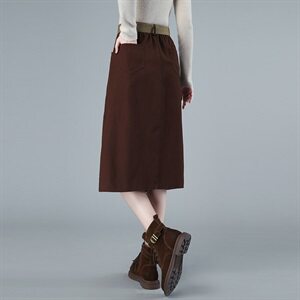2021秋冬复古风格加厚磨毛纯棉半身裙299款,女装半身裙,秋牧寒烟