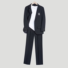 套装2025秋新款休闲西装男学院风制服男西服三件套班服W6659-P108，男装西服，星座412-1