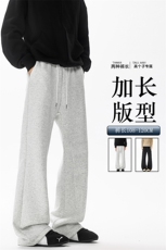 加绒加厚重磅卫裤男微喇美式高街190直筒弯刀裤休闲裤子KZ070P50，男装休闲裤，电商B312