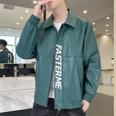 秋季新款皮衣男韩版潮修身帅气仿真皮夹克青年机车服外套V999-P85，男装皮衣，星座509