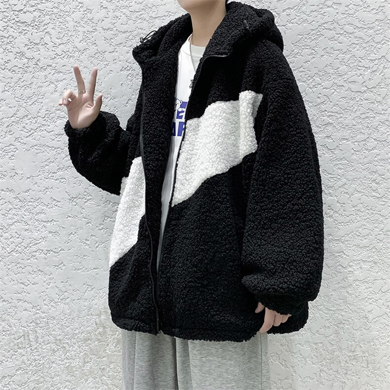 冬款男装宽松休闲羊羔毛中性情侣棉衣外套港风棉袄DM71-P95,男装棉衣,电商D321-1