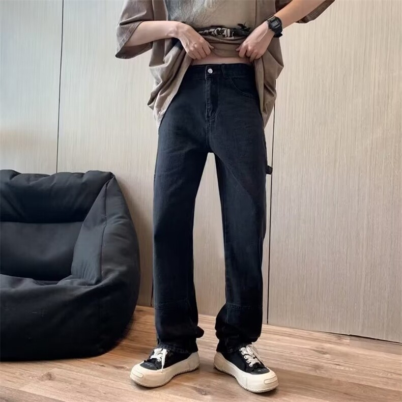 美式高街拉链牛仔裤男直筒宽松NZT769,男装牛仔裤,星座516A