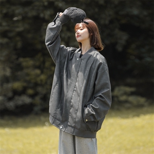 中性风立领机动皮夹克 男女防风皮衣 光板二开 a406 jk1206 特p83图片