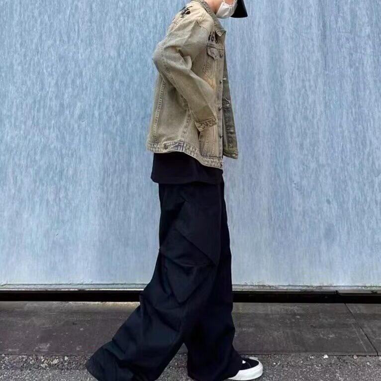 牛仔外套男黄泥染水洗做旧春秋季美式复古街头宽松休闲情侣夹克潮,男装工装外套,星座1210-1