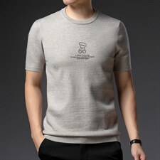 BSS6051男式2023年初秋短袖针织t恤青年圆领时尚体恤P52,男装针织衫/毛衣,电商B360