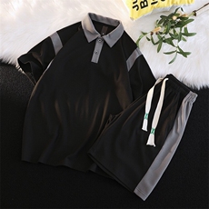 现货主推大码港风情侣冰丝日系polo五分裤休闲运动套装S14P60，男装牛仔裤，电商B226-2（原B217-2）