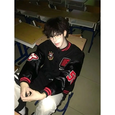 现货DJK18-批65秋冬新款美式重磅棒球服外套字母刺绣外套，女装短外套，星座603-2