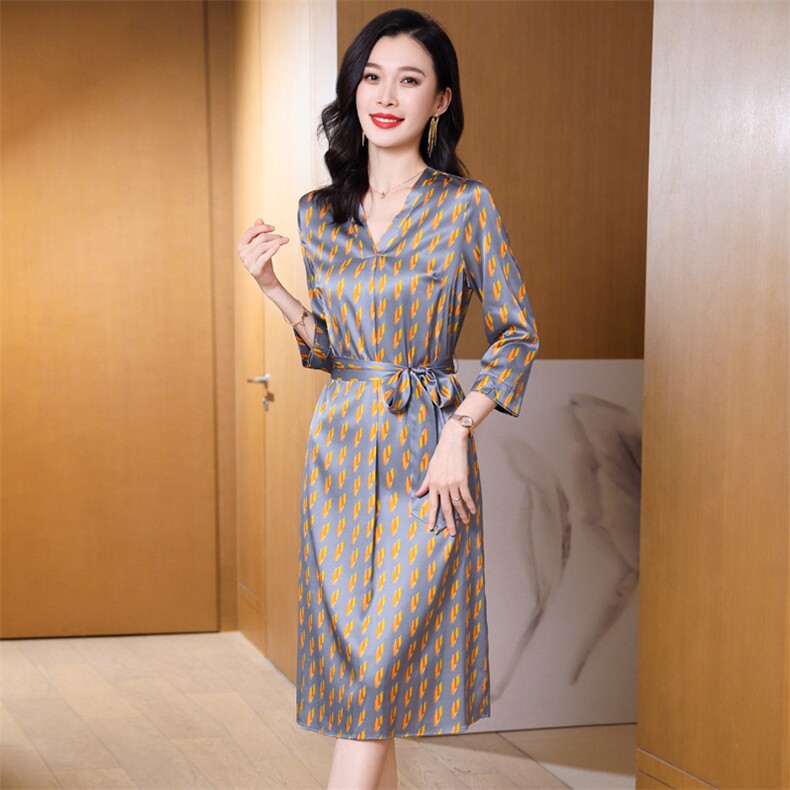 高级感轻奢洋气真丝连衣裙女春季2026新款高端大气显瘦真丝裙子,女装连衣裙,阿舍尔精品