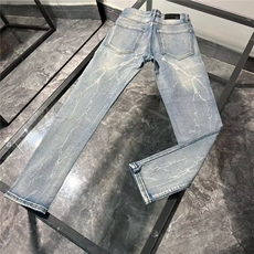 1506/QA100/P47新款牛仔裤男士修身直筒裤高端贴布宽松弹力长裤，男装牛仔裤，星座1506