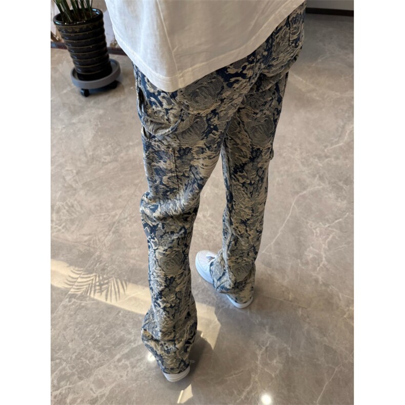 【有货】1197CC-特P76青花瓷牛仔裤男女设计感直筒裤子,男装牛仔裤,星座1007（原301D）