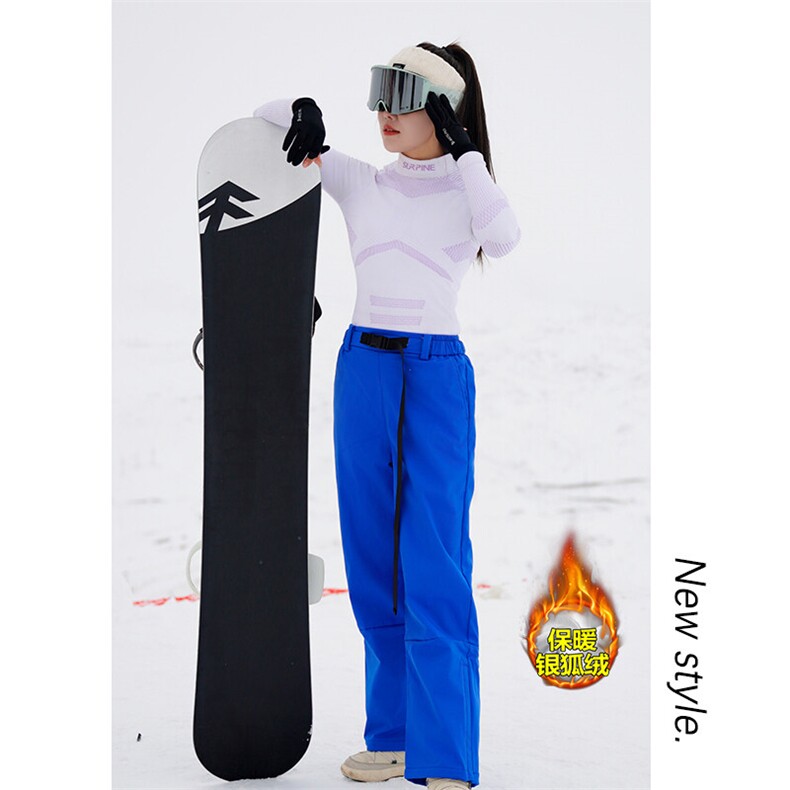 冬日多巴胺穿搭滑雪裤男女同款加绒保暖防水登山裤K1002J加绒-P75图片