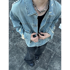 自家图有货~vibe美式破坏短款休闲牛仔夹克外套JK805-P85控118，男装夹克，星座1004-3
