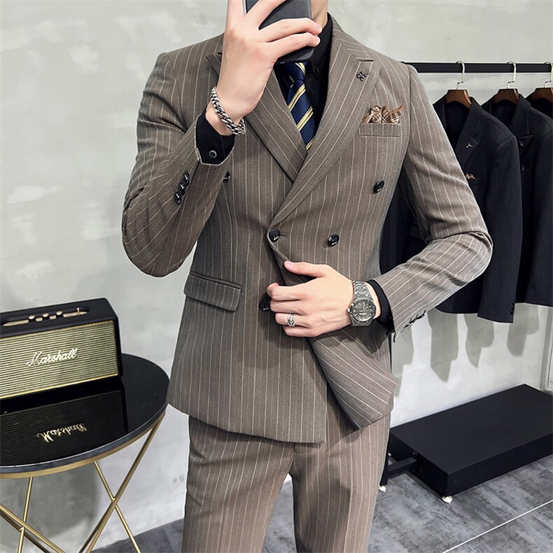 2026秋季新西装套装修身休闲商务三件套西服男士礼服KTZ821-P335,男装西服套装,星座1105-3