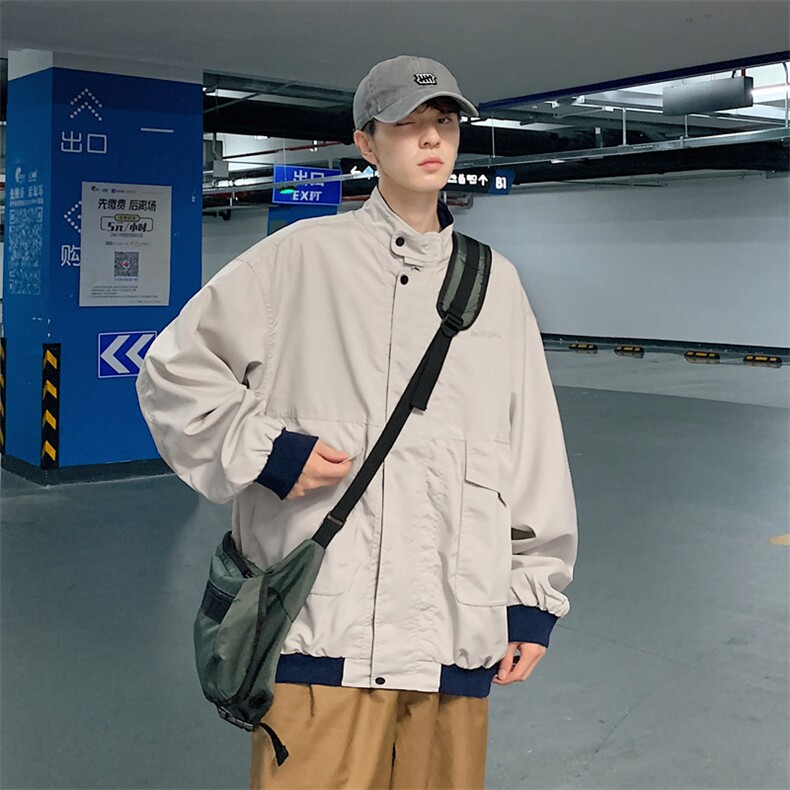 港风复古棒球服男秋季ins潮牌宽松夹克休闲痞帅工装外套JK03-P60,男装夹克,星座1008