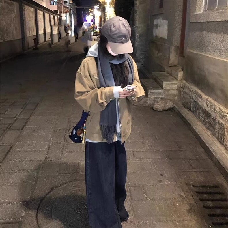 有货。登山布拼皮夹克W6975-P65,男装夹克,星座412-3