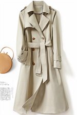 时尚女装风衣BLYC8082优雅气质长款外套修身显瘦设计，女装风衣，笃写