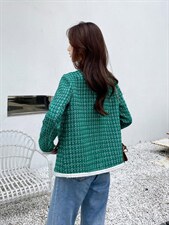 【现货】清新丽人翡翠绿小香风外套，其它，水锦红