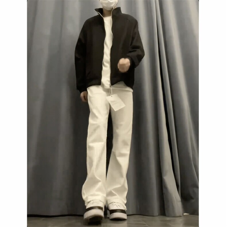 白色牛仔裤男cleanfit微喇裤子KZBNZ01-P53,男装牛仔裤,星座1007（原301D）