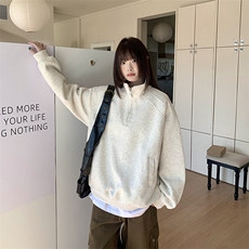 抖音得物品质二开26春装美式高阶结构半拉链立领卫衣外套W91，女装短外套，电商A486