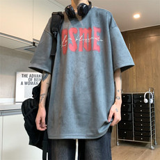 网图抖音别上会！抖音同品质220克麂皮绒短袖T恤TT03，男装T恤，星座1611B