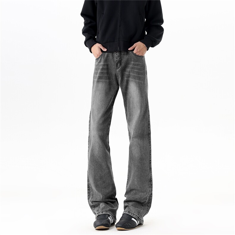 【现货】春装BKJ957-P45控886色小直筒微喇牛仔裤弹力牛仔裤，男装牛仔裤，电商B335