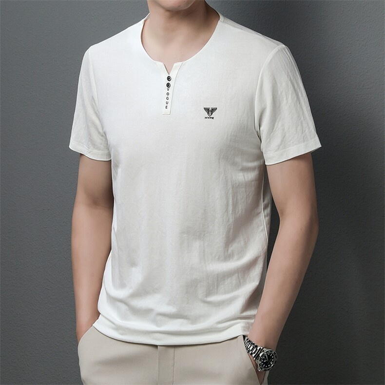 2023新款短袖t恤男士夏装冰丝polo衫衣服夏季中老年男装体恤上衣,男装T恤,电商B212（原钱塘6029）
