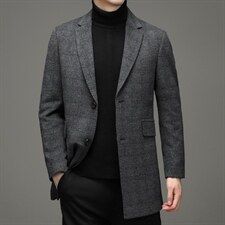 中年纯色翻领羊毛棉衣加厚保暖冬季爸爸冬装外套棉服HM18113-P275图片