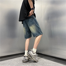 夏季五分牛仔裤男士韩版潮牌男装短裤薄款夏天男生中裤N0915-P38，男装牛仔裤，星座308B-1