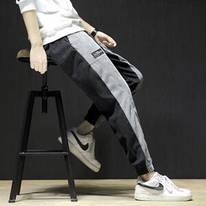 20春季新款日系大码撞色潮流工装灯芯绒宽松休闲裤K1019-P45图片