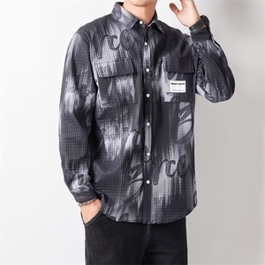 1506-1/C5361/P40新款衬衫男宽松小众设计感上衣男生潮流百搭休闲图片