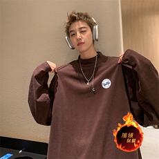 一件过冬重磅保暖针织衫德绒加绒加厚卫衣半高领打底长袖T恤DR70，男装T恤，电商A486