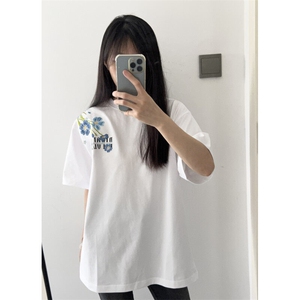 【有货】TX50CC-特P36过肩花丛重磅短袖T恤男女,过生日女孩子穿搭图片