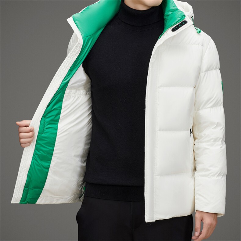 冬季白鸭绒加厚羽绒服短款中青年休闲保暖简约防寒潮服外套男装,男装羽绒服,钱塘6003（原4033）