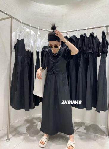 韩式抽绳黑白2??色连衣裙，女装连衣裙，周末