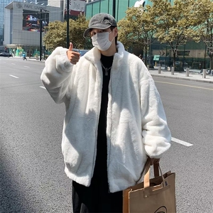 秋冬季毛茸茸软糯棉服男ins潮牌宽松棉衣外套韩版棉袄W4151-P52图片