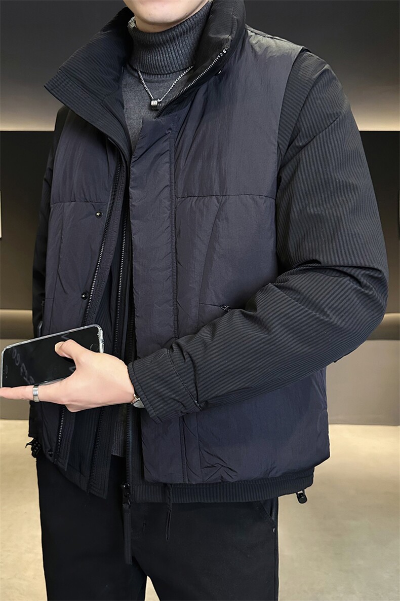 新标90绒男士真两件羽绒服马甲可拆卸外套(两件装)1111-P325,男装羽绒服,电商B328