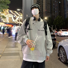 2025港风夜景宽松时尚棒球领冲锋衣夹克外套F362P65控88，男装夹克，电商A247