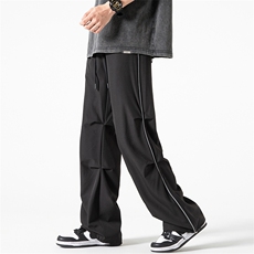 特批P35无差价夏凉感冰丝反光条伞兵裤男日系大码休闲拖地裤K1344，男装休闲裤，电商A082