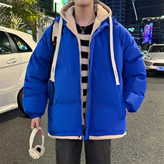 冬季假两件冬季外套韩版连帽加厚棉服运动休闲外套MY5062P-70，男装棉衣，电商A128