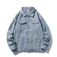 JK6017/P75春装新款白底平铺洗水宽松牛仔外套夹克男大码控108图片