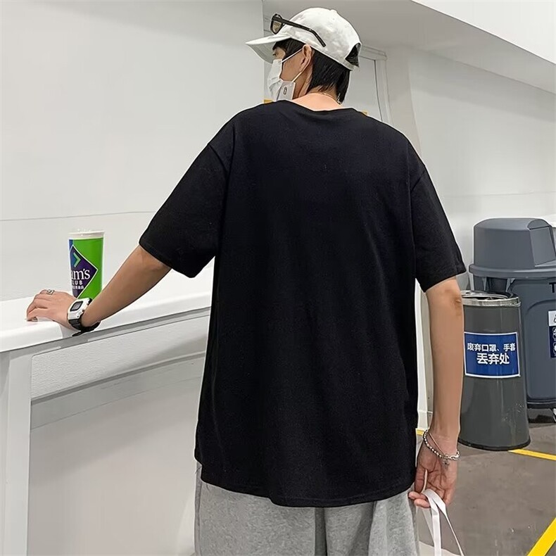 2025新款男装假两件t恤小众拼接短袖潮牌不规则半袖TT804P32,男装T恤,星座1108