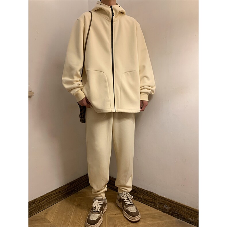 秋季华棉休闲运动开衫卫衣套装两件套A433P100控148,男装休闲套装,电商A309
