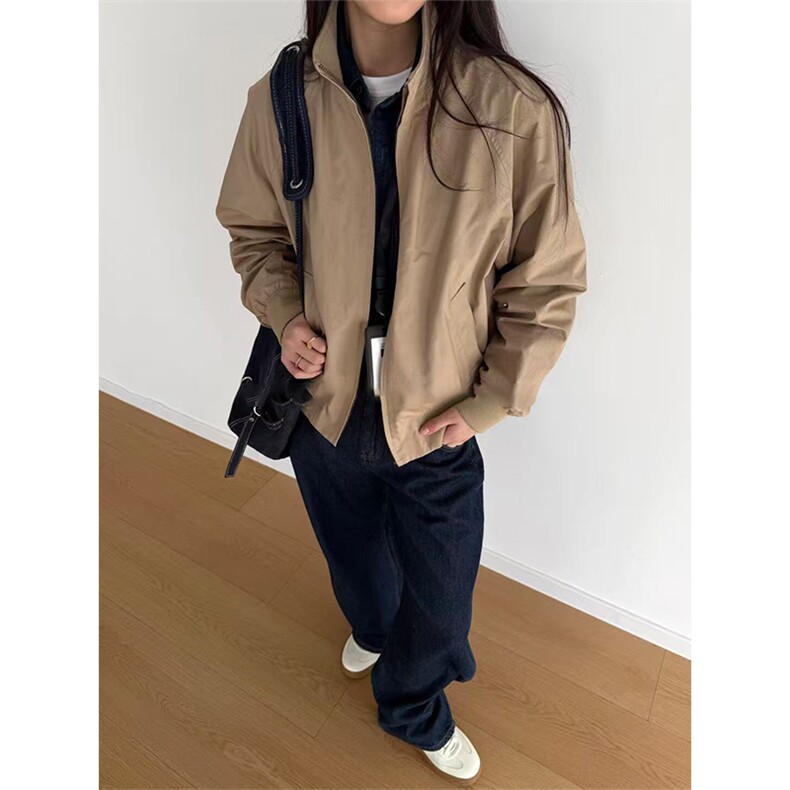 高品U家同款春季哈灵顿夹克男女立领茄克宽松休闲外套A1333-P85,男装夹克,星座1505