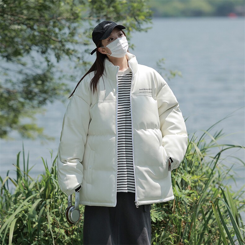 港风潮牌新款亮皮防水立领棉服潮流保暖棉衣M083S-P100控139,男装棉衣,星座717
