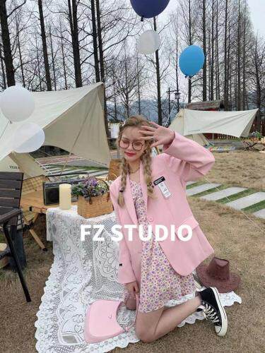 【春季新款】自制高品质薄西装粉色，女装西装，F/TU