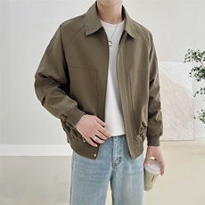 秋季2023轻熟抖音小伙薄款纯色休闲夹克店主风A236-JK5025-P130，男装夹克，电商A236