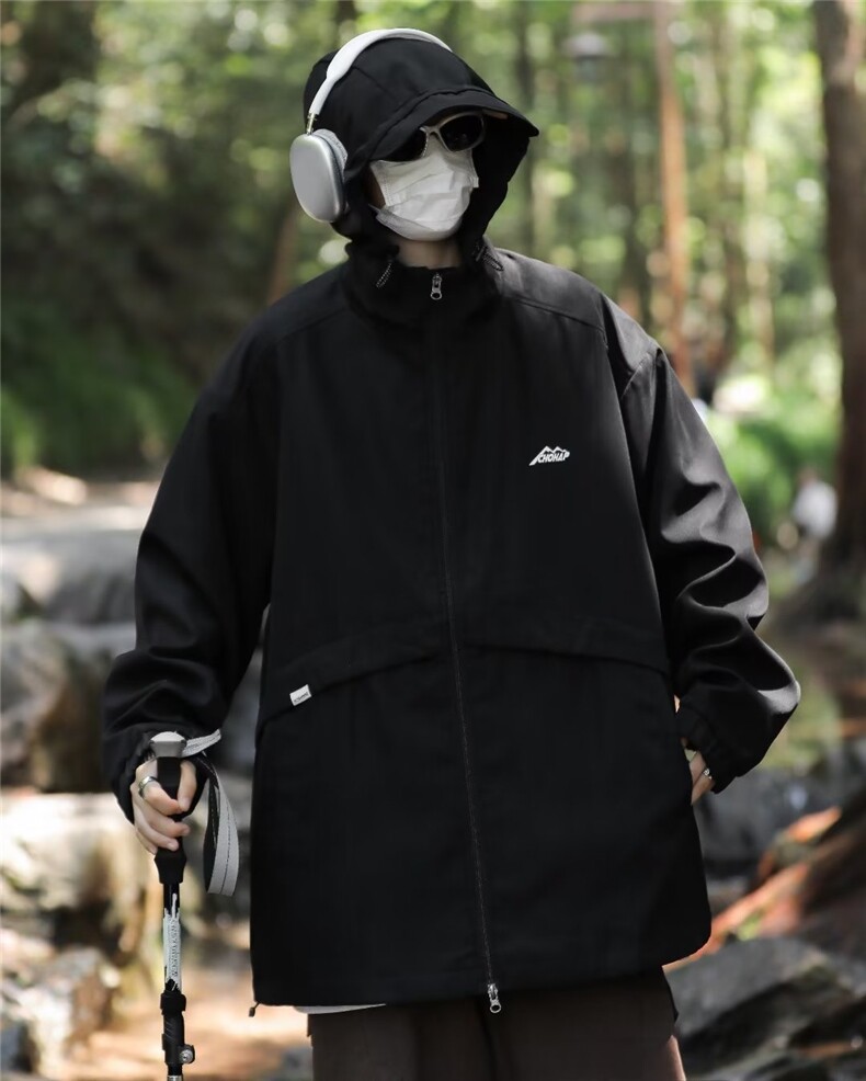 WJ5908-P60冲锋衣外套男春秋款夹克2024年新款情侣装户外登山服,男装夹克,电商C233